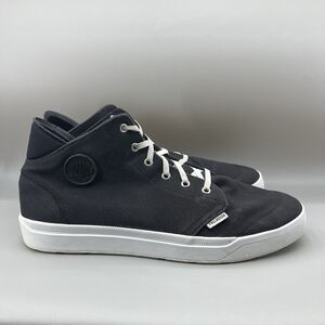 Palladium Desrue Men Size 14 Shoes Black Ankle Athletic Mid Top Canvas Sneakers